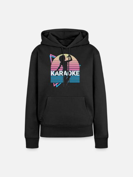 Karaoke-Sänger Retro Geschenk - Frauen Premium Bio Hoodie - Schwarz