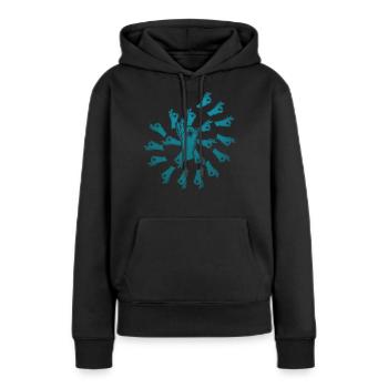 Regardé en spirale Regardé dans - Sweat à capuche Premium bio Femme - noir - Devant - Julia (174cm)