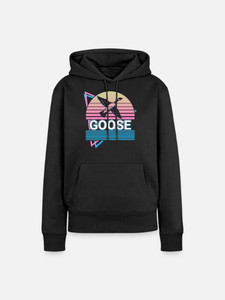 Gans Retro Geschenk - Frauen Premium Bio Hoodie - Schwarz