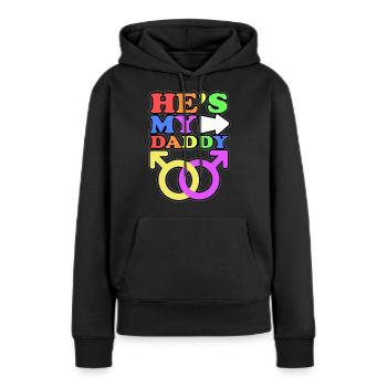 Er ist mein Papa Homosexuell Eltern Kind mit 2 - Frauen Premium Bio Hoodie - Schwarz - Vorne - Julia (174cm)