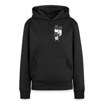 Tapir in Brusttasche - Frauen Premium Bio Hoodie - Schwarz - Vorne - Julia (174cm)