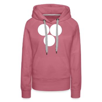 Trois cercles Blanc - Sweat à capuche Premium bio Femme - mauve - Devant - Isabella (175cm)