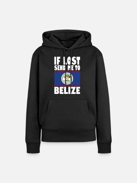Belize Flagge Spruch - Frauen Premium Bio Hoodie - Schwarz