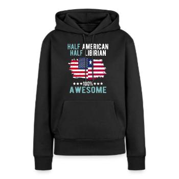 Halb Amerikaner Halb Libyer - Frauen Premium Bio Hoodie - Schwarz - Vorne - Julia (174cm)