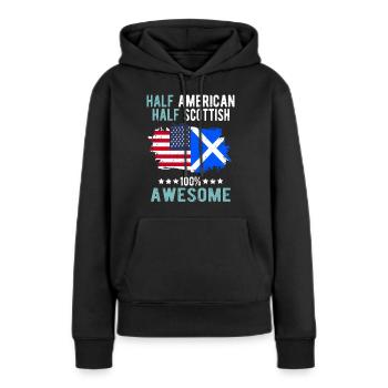 Halb Amerikaner Halb Schotte - Frauen Premium Bio Hoodie - Schwarz - Vorne - Julia (174cm)