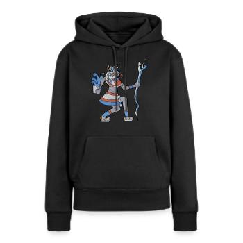 Tlaloc Aztec Rain Dieu Aztèque Nahu - Sweat à capuche Premium bio Femme - noir - Devant - Julia (174cm)