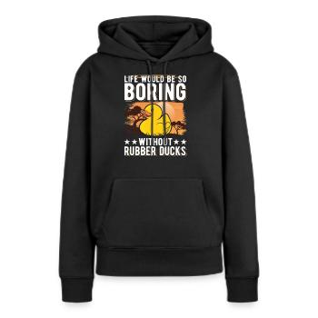 Canard en caoutchouc Cadeau Canard Grinçant Canard Bain Canard - Sweat à capuche Premium bio Femme - noir - Devant - Julia (174cm)