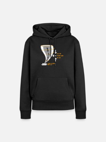 Tornado Meteorologe Wetter Klima Wettervorhersage - Frauen Premium Bio Hoodie - Schwarz