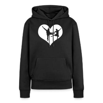 Boogie Woogie Coeur Boogie-Woogie Swing - Sweat à capuche Premium bio Femme - noir - Devant - Julia (174cm)