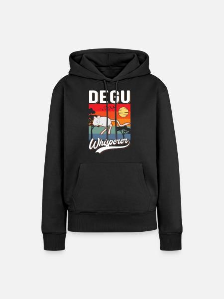 Degu Flüsterer Degu Whisperer - Frauen Premium Bio Hoodie - Schwarz