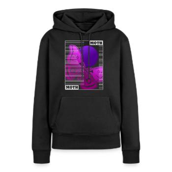Moth Vaporwave Motten Motte Occulte Goth - Sweat à capuche Premium bio Femme - noir - Devant - Julia (174cm)