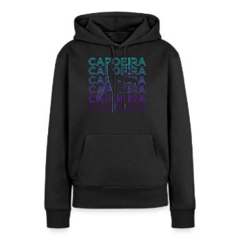Capoeira Artiste Martial Brésilien Retro Gesch - Sweat à capuche Premium bio Femme - noir - Devant - Julia (174cm)