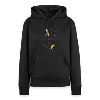 Duo de parapentes - Sweat à capuche Premium bio Femme - noir - Devant - Julia (174cm)