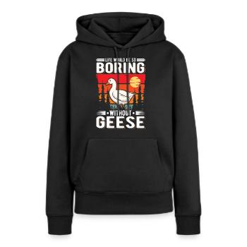 Oies Cadeau Oie Éleveur Oie Oie - Sweat à capuche Premium bio Femme - noir - Devant - Julia (174cm)
