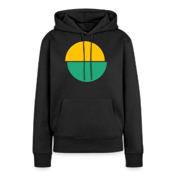 Geteilter Kreise Gelbes Und Grünes Design - Frauen Premium Bio Hoodie - Schwarz - Vorne - Julia (174cm)