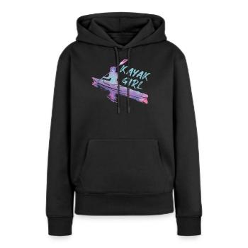 Boating Boat Girl Kayak Pontoon Lake Summer 2022 - Frauen Premium Bio Hoodie - Schwarz - Vorne - Julia (174cm)