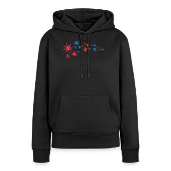 Sternenflotte In Blau Und Rot - Frauen Premium Bio Hoodie - Schwarz - Vorne - Julia (174cm)