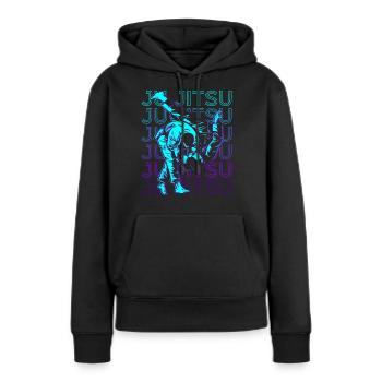 Ju Jitsu Jiu Jitsu Jujutsu Rétro - Sweat à capuche Premium bio Femme - noir - Devant - Julia (174cm)