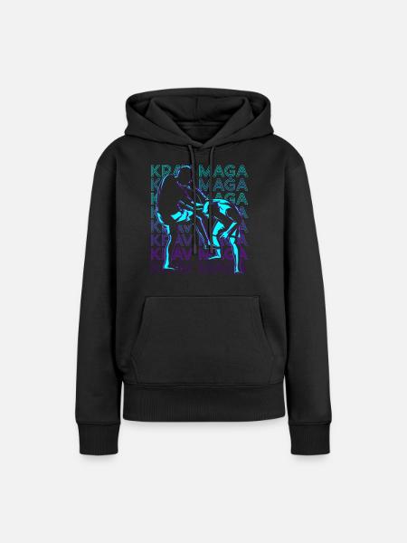 Krav Maga Retro - Frauen Premium Bio Hoodie - Schwarz