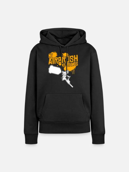 Autolackierer Airbrush Witz Lackierer - Frauen Premium Bio Hoodie - Schwarz