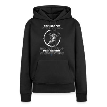 Motorcrosssport ist heftig - Frauen Premium Bio Hoodie - Schwarz - Vorne - Julia (174cm)