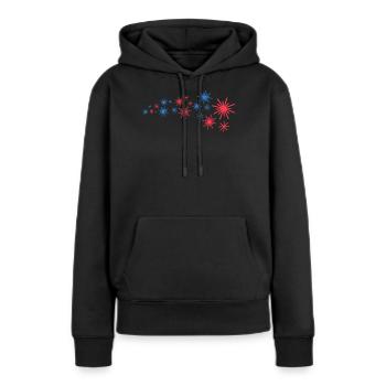Sternenflotte In Blau Und Rot - Frauen Premium Bio Hoodie - Schwarz - Vorne - Julia (174cm)