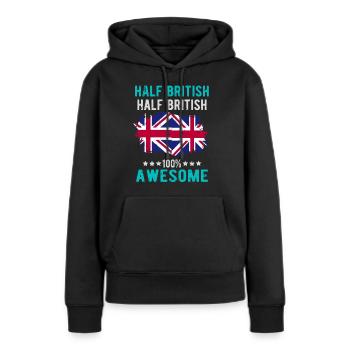 Moitié britannique moitié britannique - Sweat à capuche Premium bio Femme - noir - Devant - Julia (174cm)