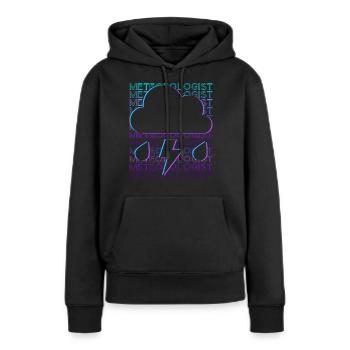 Meteorologe Meteorologie Wetterfrosch Retro - Frauen Premium Bio Hoodie - Schwarz - Vorne - Julia (174cm)
