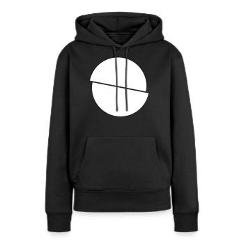 Halbe Kreise Weisses Design - Frauen Premium Bio Hoodie - Schwarz - Vorne - Julia (174cm)