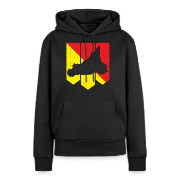 Drapeau de la Sicile Italie Sicile - Sweat à capuche Premium bio Femme - noir - Devant - Julia (174cm)