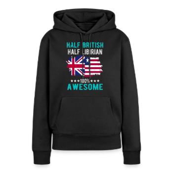 Halb Brite Halb Libyer - Frauen Premium Bio Hoodie - Schwarz - Vorne - Julia (174cm)