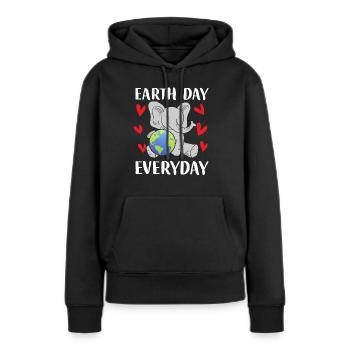 Earth Day Everyday - Frauen Premium Bio Hoodie - Schwarz - Vorne - Julia (174cm)