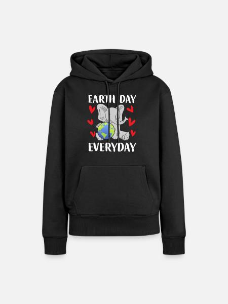Earth Day Everyday - Frauen Premium Bio Hoodie - Schwarz
