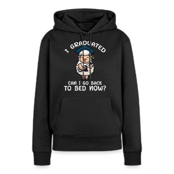 Diplômé diplômé - Sweat à capuche Premium bio Femme - noir - Devant - Julia (174cm)