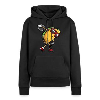 Taco Mit Sonnenbrille Wirft Diskus - Frauen Premium Bio Hoodie - Schwarz - Vorne - Julia (174cm)