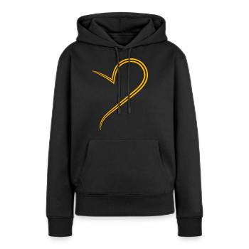 Simpeles Halbes Gelbes Herz - Frauen Premium Bio Hoodie - Schwarz - Vorne - Julia (174cm)