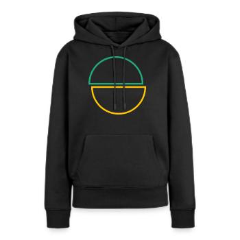 Halbe Kreise Grün Und Gelbes Design - Frauen Premium Bio Hoodie - Schwarz - Vorne - Julia (174cm)