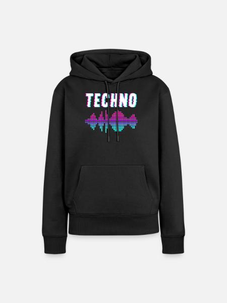 Techno Musik - Frauen Premium Bio Hoodie - Schwarz