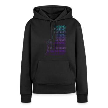 Felsklettern Felskletterer Retro - Frauen Premium Bio Hoodie - Schwarz - Vorne - Julia (174cm)