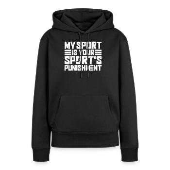 Marathon Runner Marathon Entraînement Jogging Running - Sweat à capuche Premium bio Femme - noir - Devant - Julia (174cm)