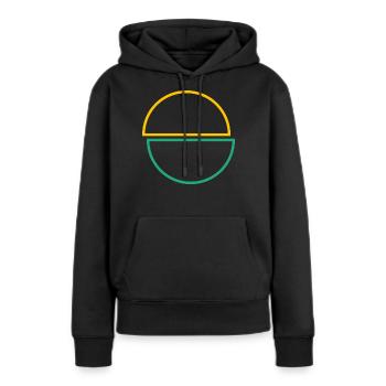 Halbe Kreise Gelbes Und Grünes Design - Frauen Premium Bio Hoodie - Schwarz - Vorne - Julia (174cm)