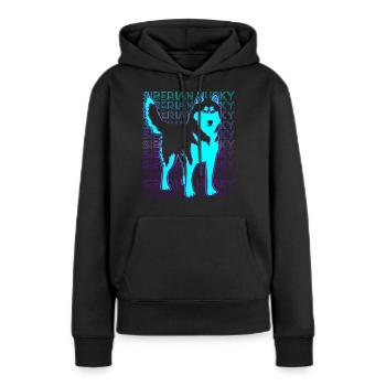 Sibérie Husky Rétro - Sweat à capuche Premium bio Femme - noir - Devant - Julia (174cm)