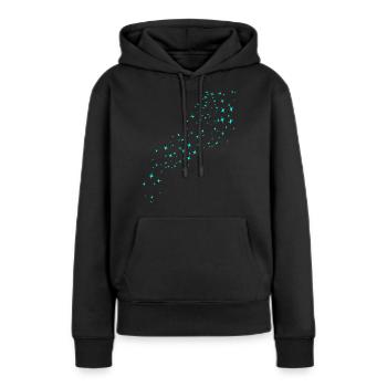 Stardust Vert - Sweat à capuche Premium bio Femme - noir - Devant - Julia (174cm)