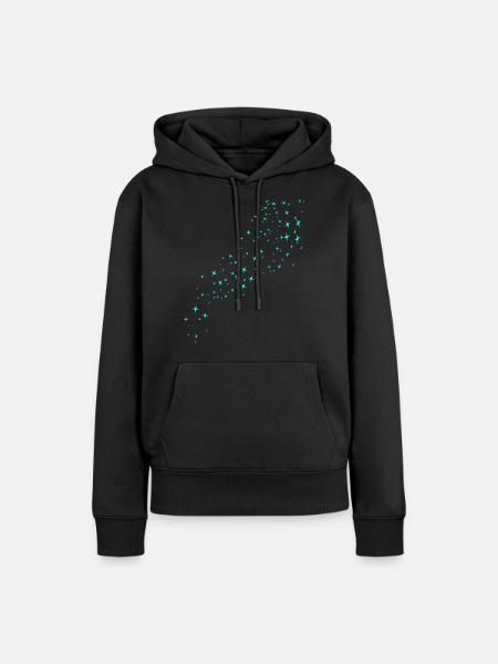 Sternenstaub Grün - Frauen Premium Bio Hoodie - Schwarz
