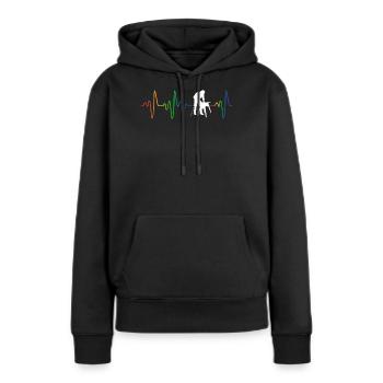 Charpentier homosexuel - Sweat à capuche Premium bio Femme - noir - Devant - Julia (174cm)