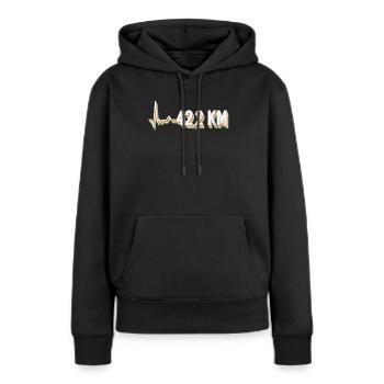 42,2 km - Marathon Runner Marathon Jogging Runner - Sweat à capuche Premium bio Femme - noir - Devant - Julia (174cm)