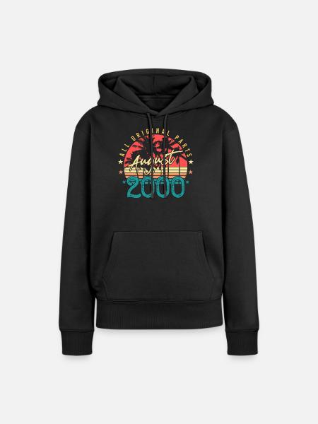 Geburtsmonat August 2000 - Frauen Premium Bio Hoodie - Schwarz