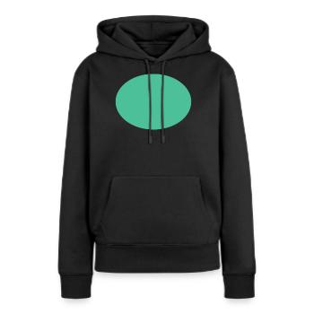 Ovale vert Conception simple - Sweat à capuche Premium bio Femme - noir - Devant - Julia (174cm)