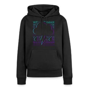 Météorologue Météo Grenouille Météo PrévisionNiste Rétro - Sweat à capuche Premium bio Femme - noir - Devant - Julia (174cm)