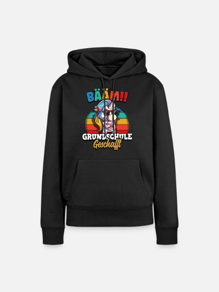 Bääm Grundschule Geschafft - Frauen Premium Bio Hoodie - Schwarz